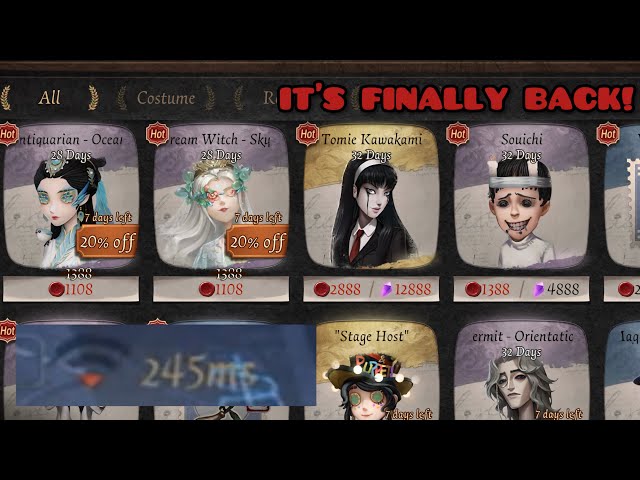 Identity V | THE MOST WANTED DREAM WITCH SKIN IS FINALLY BACK and I had to play it with RED PING!