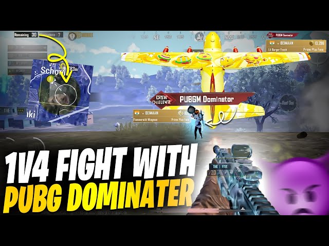 1v4 Fight On INDIAN PUBG DOMINATOR Squad 😱 | Top Ranking 30 Alive Last Circle | MK Gaming