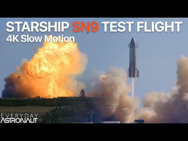 Starship SN9 Super-Cut 4k Slow Motion with Clean Audio!!