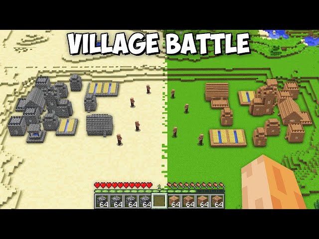 I look this BEDROCK Village vs DIRT Village Battle in Minecraft !!! Secret Rich vs Poor Village !!!