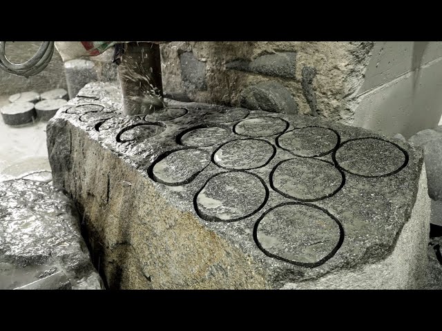 Process of Making Traditional Rice Cooker by Cutting Huge Stone. Korean Pot Factory