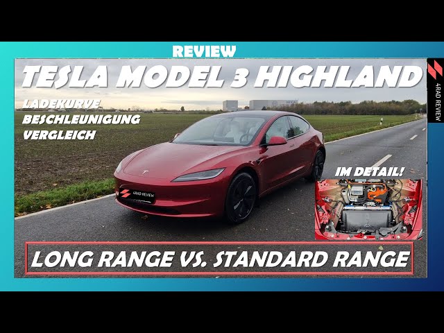 Tesla Model 3 Highland Long Range gegen Standard Range, der Vergleich, Ladekurve, Technik, Teil 3