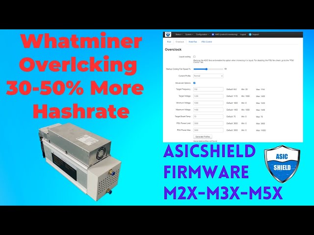 Whatsminer Overclocking Firmware from Asic shield up to 50% more hashrate