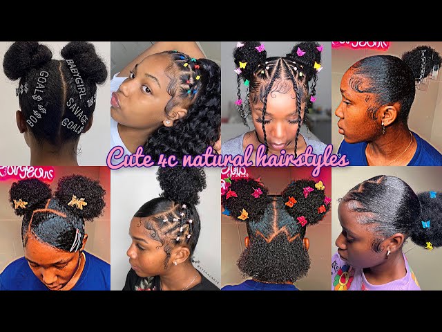 🎀4 Type Natural hairstyles for black girlies🎀 | 𝐏𝐢𝐧𝐭𝐞𝐫𝐞𝐬𝐭 inspired 💖