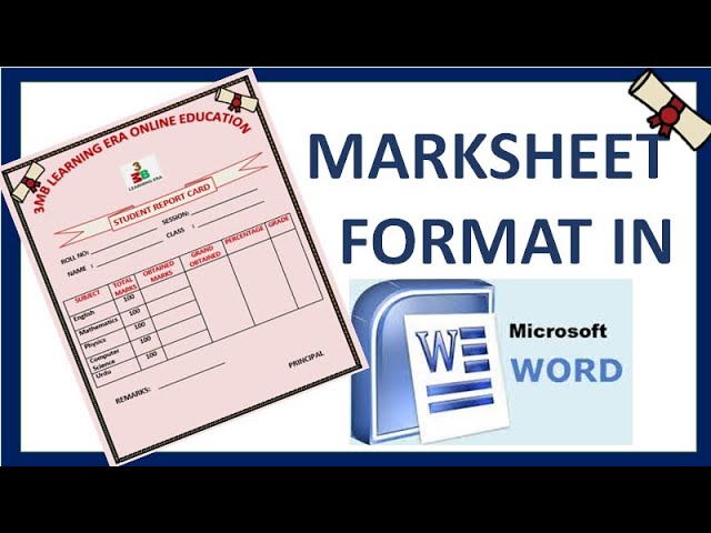 MARKSHEET DESIGN IN MS-WORD|| REPORT CARD FORMAT IN MS-WORD