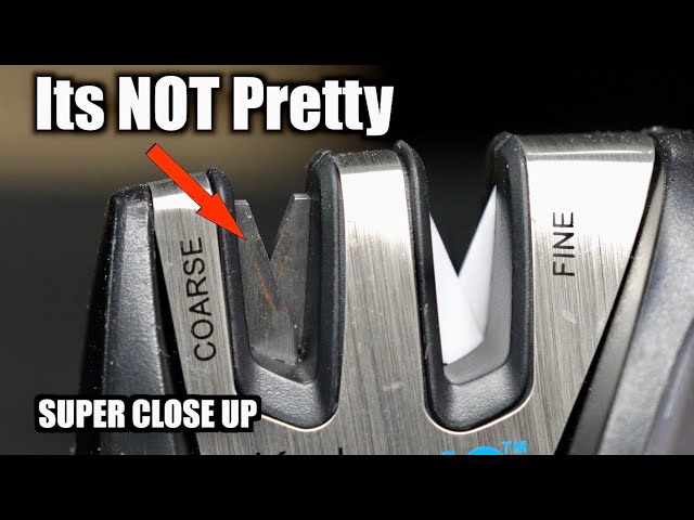 What A Pull Through Knife Sharpener ACTUALLY Does To Your Knife | SUPER CLOSE UP