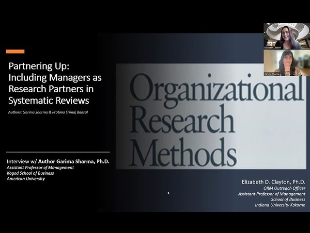 Partnering Up: Including Managers as Research Partners in Systematic Reviews