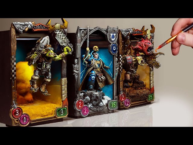 I made Warhammer collectible cards in to miniature worlds!
