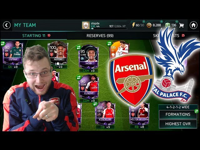 Full Arsenal Squad vs Crystal Palace! Real Life Matches in FIFA Mobile 18 ep 1.
