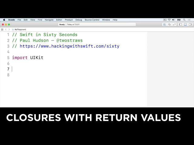Using closures as parameters when they return values – Swift in Sixty Seconds