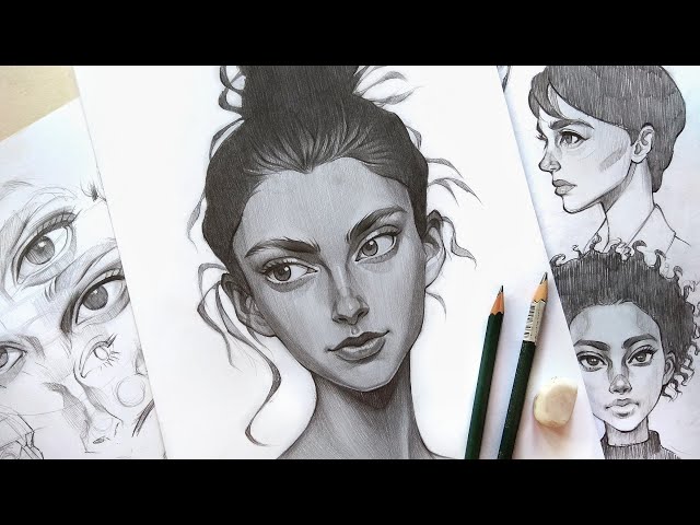 Draw with me , Sketch Portrait process