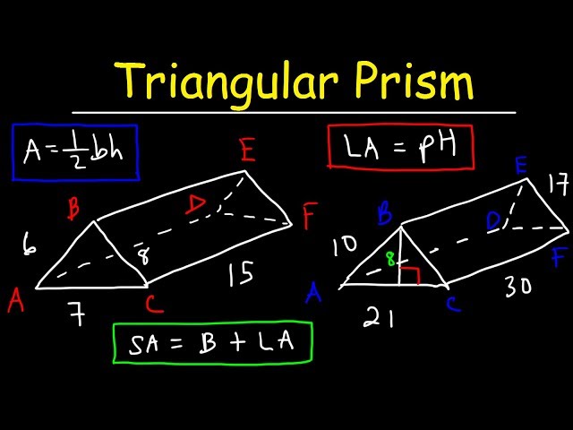 Surface Area of a Triangular Prism - Lateral Area, Geometry