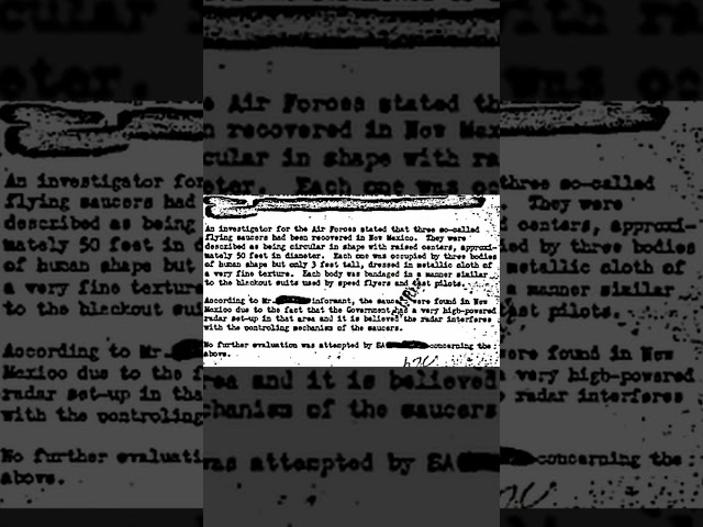 Declassified Documents Reveal Roswell UFO Crash