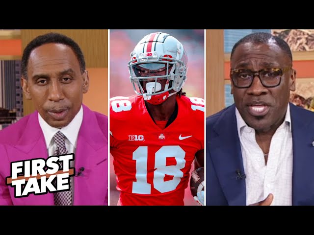 FIRST TAKE | Stephen A.: Harrison Jr. is clear-cut best pass catcher in Draft - Shannon backlash