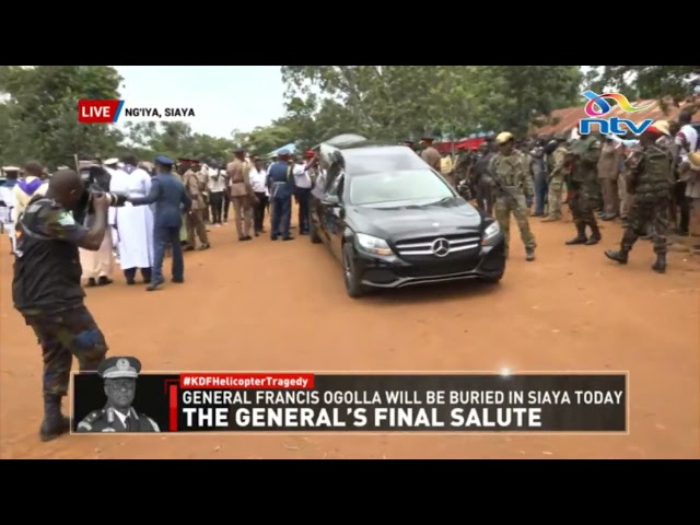Siaya: CDF General Francis Ogolla's body arrives at Senator Obama Primary School
