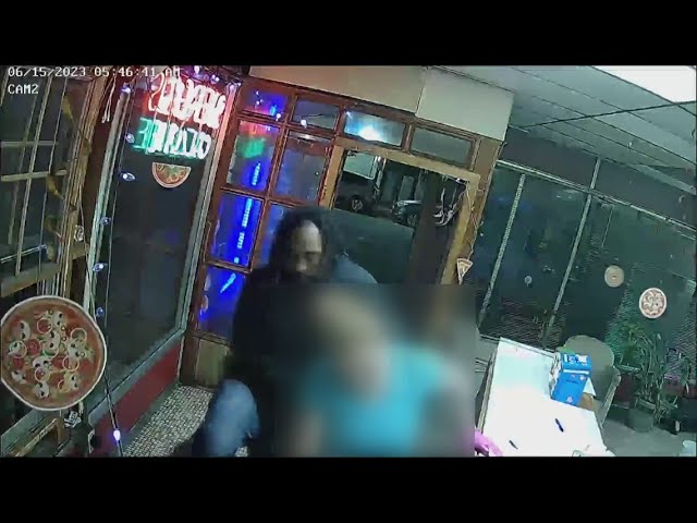 Surveillance video shows brutal robbery at Broadway Pizza in Cleveland