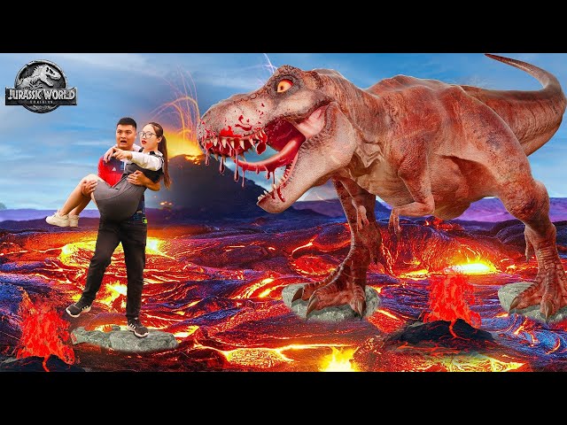 Escape Lava Floor on Dinosaur Island | T-rex Chase |Jurassic World Dominion | Dinosaur | Ms.Sandy