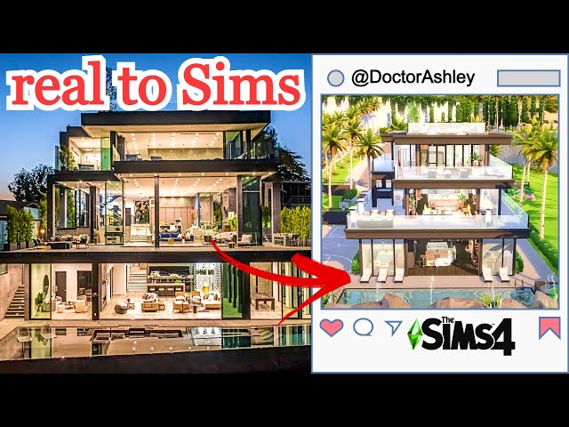 Building a REAL $18 MILLION Bel Air Mansion in The Sims 4: Curb Appeal Build Tour Part 2 #Shorts