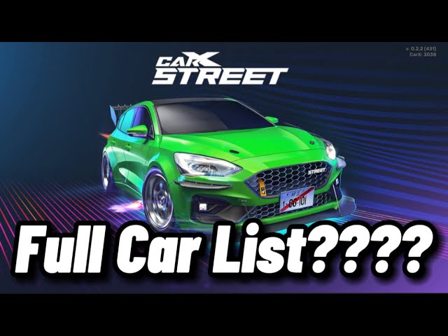 CarX Street Full Car List 2023