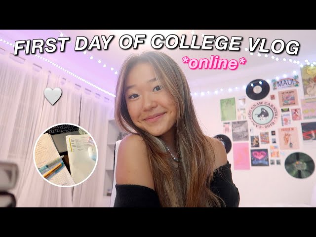FIRST DAY OF *online* COLLEGE VLOG (productive online school day in my life)