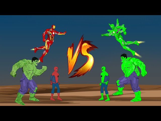 Hulk - Spiderman - Ironman VS Blue Hulk - Blue Spiderman - Blue Ironman [HD] | SUPER HEROES MOVIE