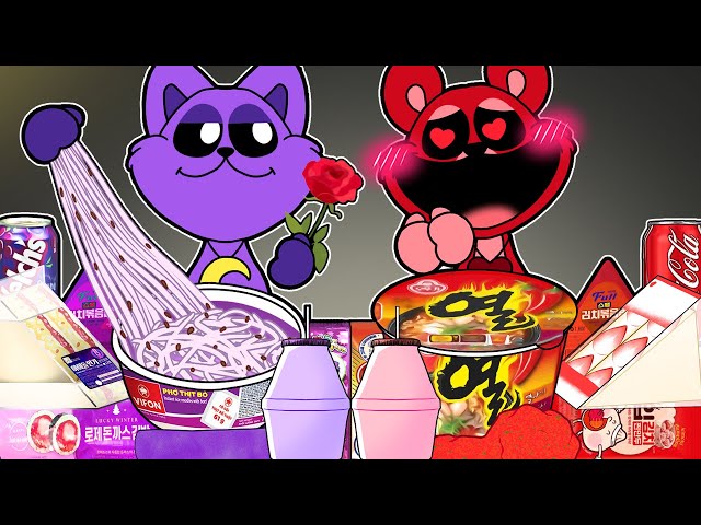 Convenience Store PURPLE RED Mukbang - Catnap vs Bobby Bearhug | POPPY PLAYTIME Animation | ASMR