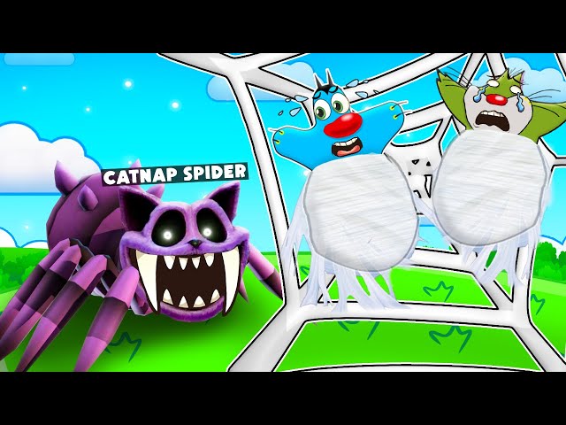 Roblox Catnap Cought Oggy And Jack In Spider Web