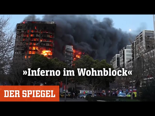 Brandkatastrophe in Valencia: Wohnblock brennt komplett aus | DER SPIEGEL