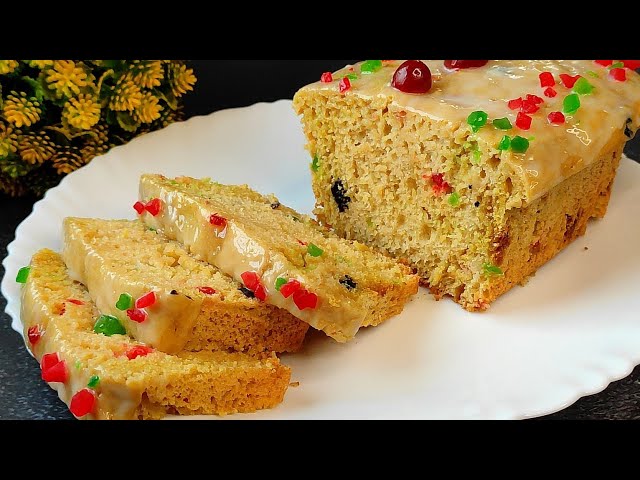 Eggless Brittania Style Fruit Cake In Kadhai|Fruit Cake|No Maida & Sugar|Healthy Tutti Fruitti Cake