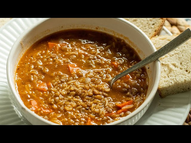 Greek Lentil Soup with Rice: Dad's Fakes Recipe