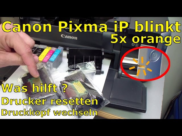 Canon Pixma printer flashing orange light five times | 5x
