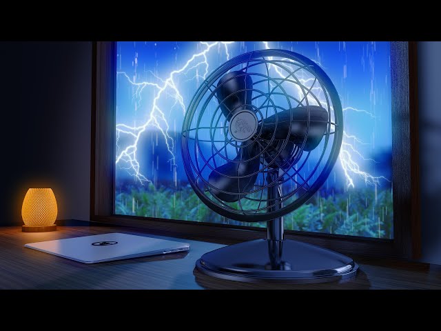 Fan Noise with Thunderstorm Sounds for Sleeping | 10-Hour Fan, Rain, & Thunder Ambience