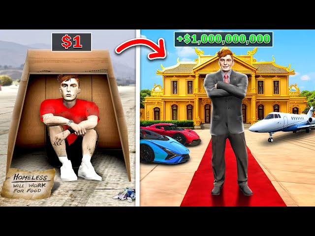 $1 vs $1,000,000,000 LIFE in GTA 5 RP!