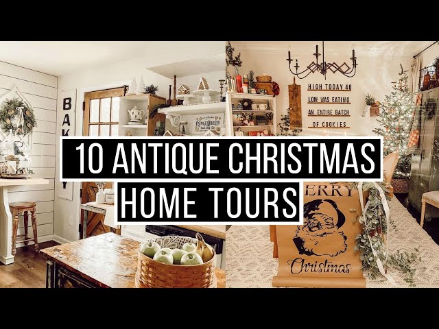 10 Christmas Antique Farmhouse Home Tours (Music Only)