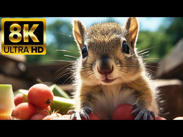 CUTE BABY ANIMALS - 8K (60FPS) ULTRA HD - Scenic Film With Nature Sounds (Colorfully Dynamic)