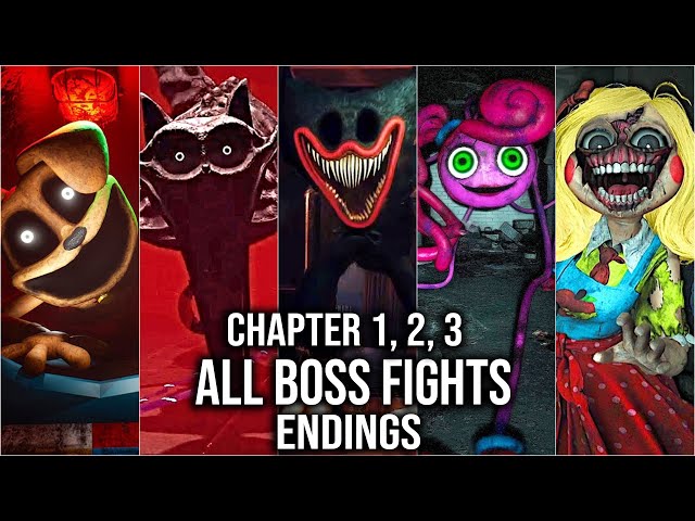 Poppy Playtime Chapter 1, 2 , 3 - All Boss Fights & Monster Encounters + All Endings (4K60fps)