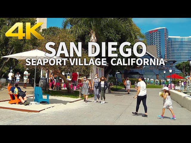 SAN DIEGO - Walking City of San Diego, Seaport Village, California, USA - 4K UHD