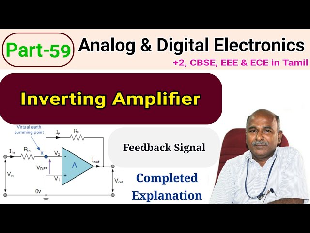 inverting amplifier circuit diagram and feedback  in tamil