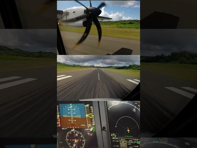 Great Scenery, fancy Split Screen! ATR 72-600 Cockpit Landing into Nosy Be! [AirClips] #shorts