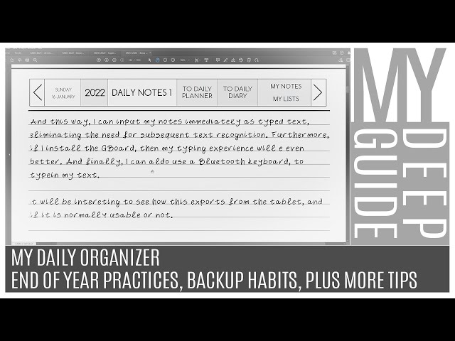 My Daily Organizer: End Of Year Practices, Backup Habits Plus More Tips