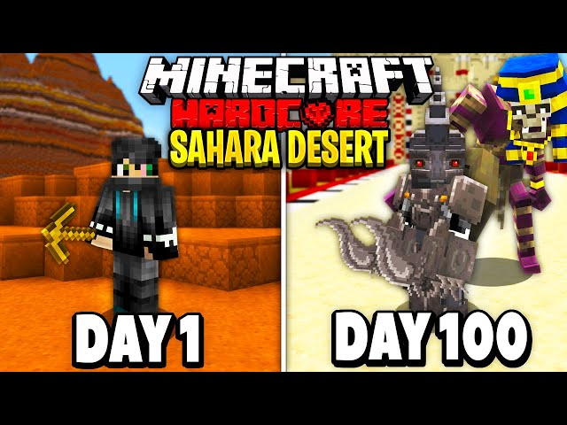 I Survived 100 Days in the Sahara Desert on Minecraft.. Here's What Happened..