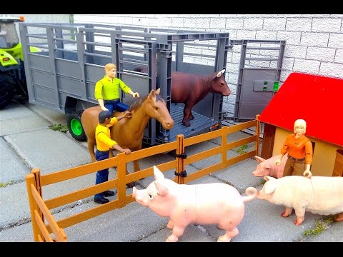 BRUDER TOYS NEWS 2016 Livestock trailer Claas Axion 950