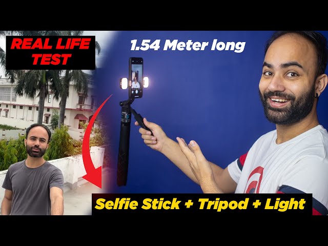 Mobilife Anti-Shake 61 Inch Long Selfie Stick + Tripod Dual Fill Light for YouTube & Instagram Reels
