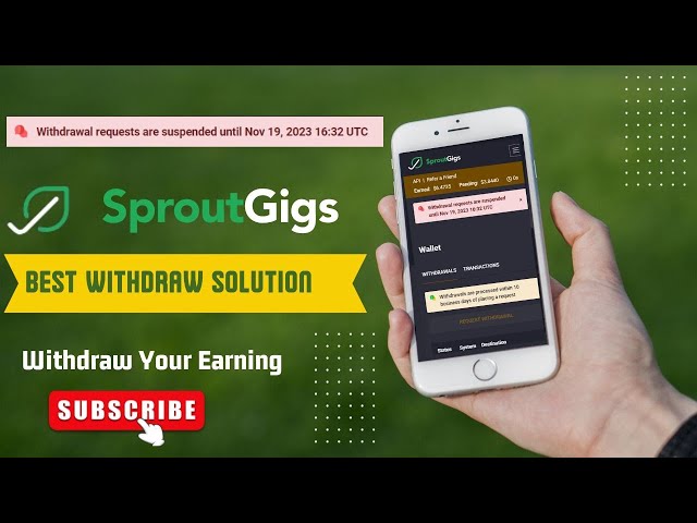 Withdrawal requests are suspended || Sproutgigs Withdrawal Problem || Withdraw Problem Solution