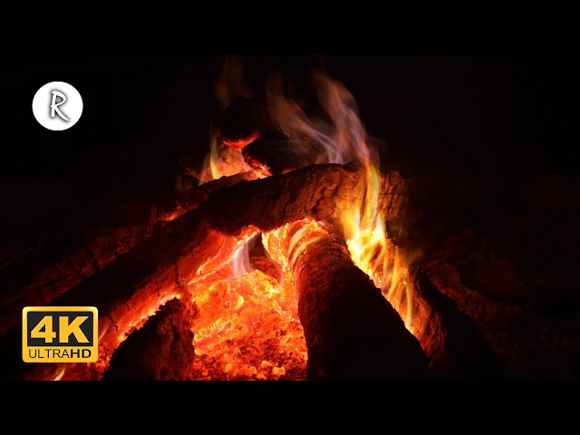 🔥 Crackling Fireplace w/ Rain and Thunder Sounds - Relaxing Sounds for Sleep 4K