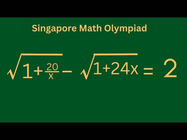 Singapore | Singapore Math Olympiad Problem