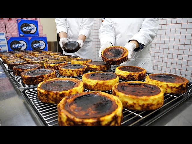 This is the best cheesecake!! Traditional Spanish Basque Cheesecake / korean street food
