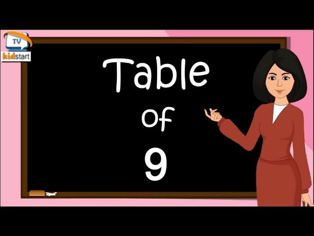 Table of 9, Rhythmic Table of Nine, Learn Multiplication Table of 9 x 1 = 9 | kidstart tv