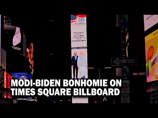 Modi-Biden billboard comes up at New York City’s Times Square