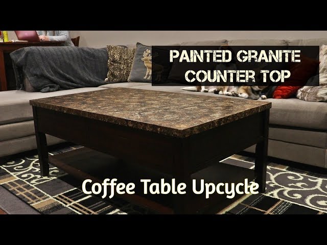 DIY Faux Granite Table Top | Coffee Table Upcycle